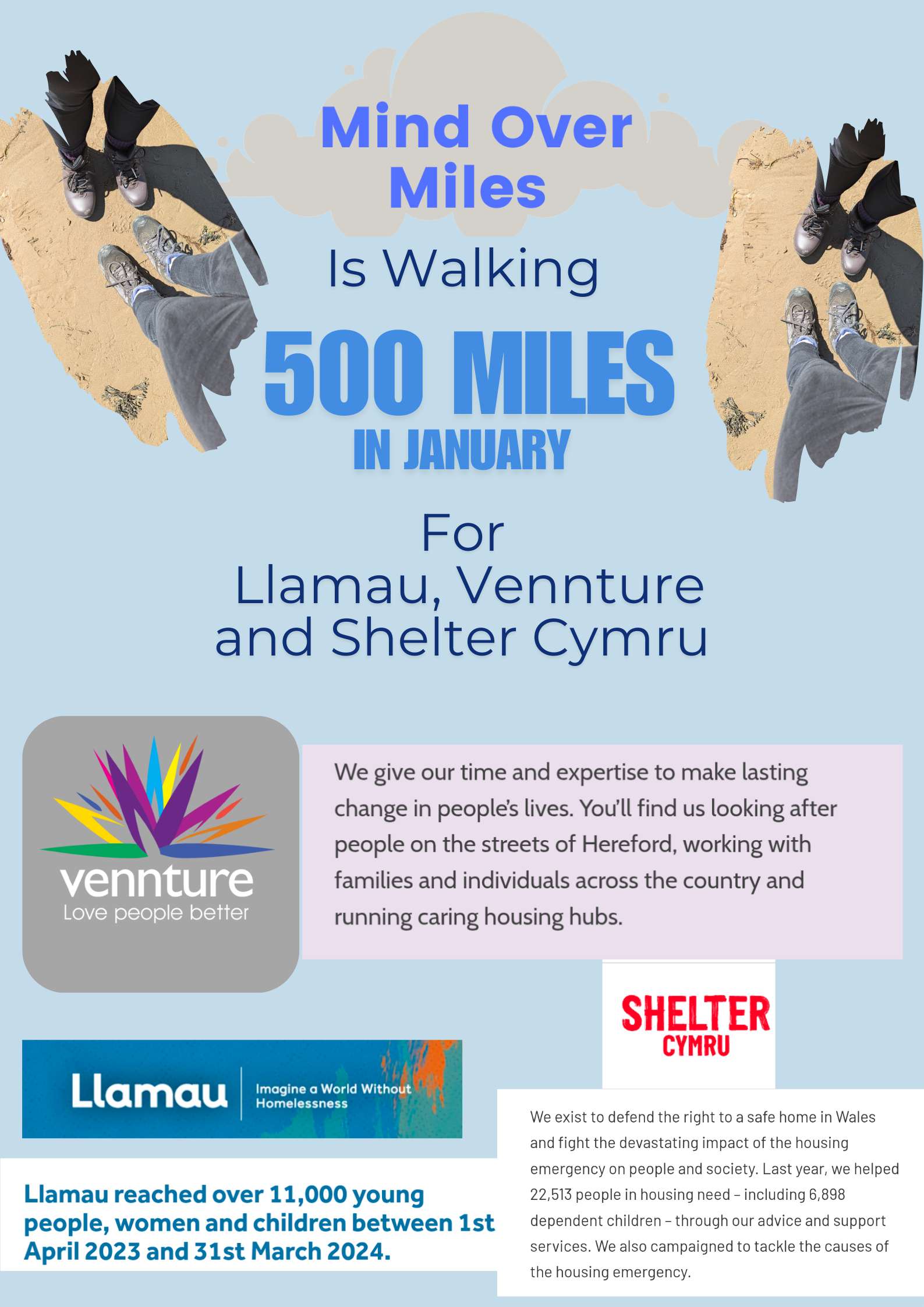 Walking 500miles in January for the Vulnerable and Homeless