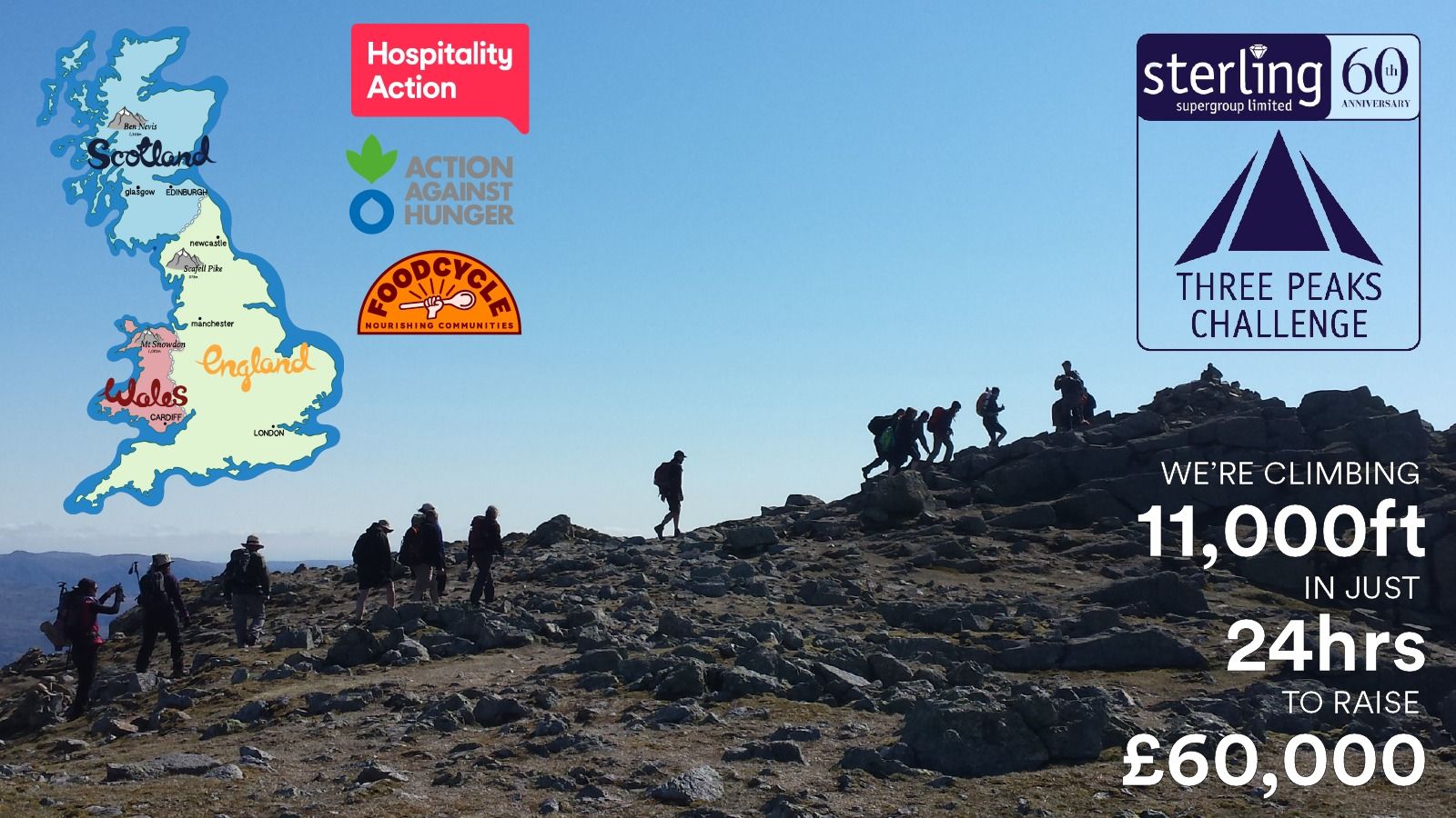 Sterling Supergroup 60th Anniversary - National Three Peaks Challenge in 24 hours