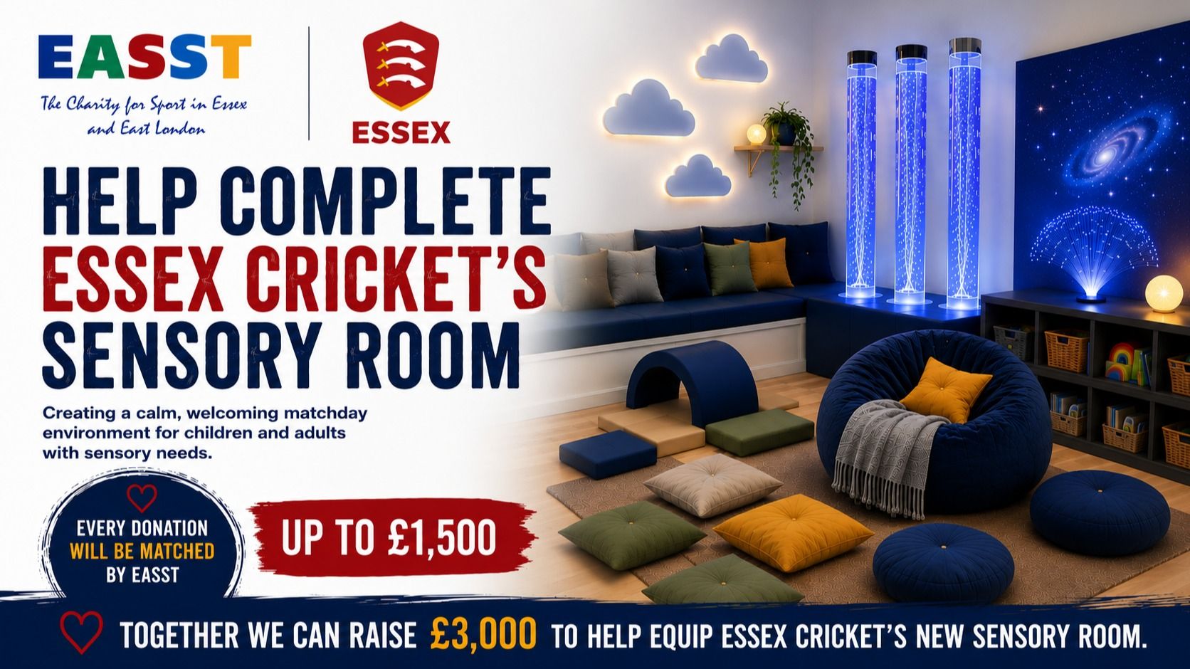 Help Equip Essex Cricket’s New Sensory Room