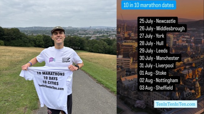Joe's 10 Marathons in 10 Days in 10 Cities for suicide prevention