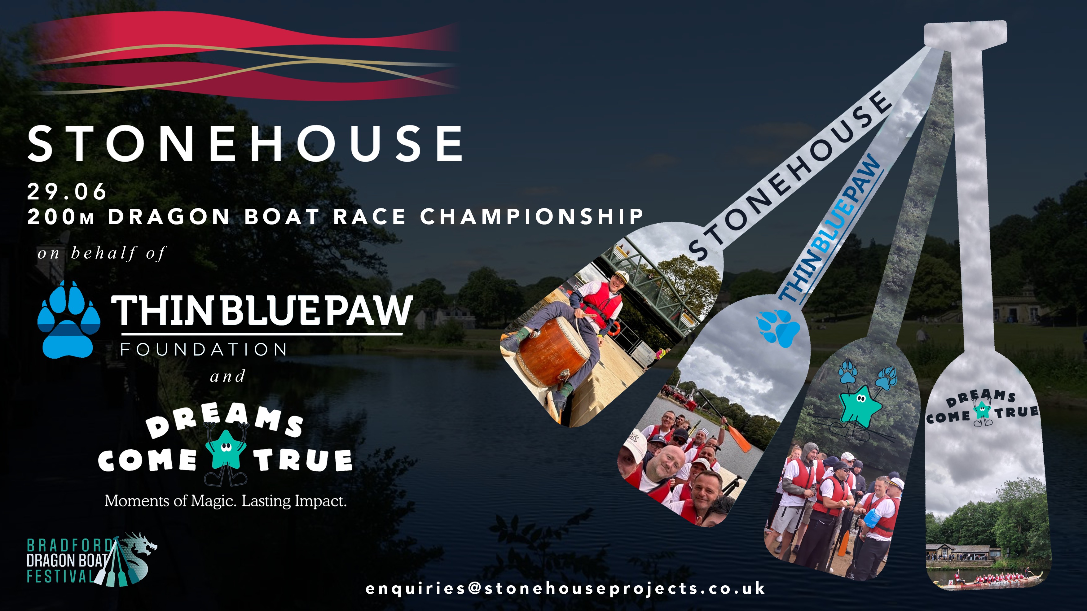 Stonehouse Dragon Boat Race for Thin Blue Paw and Dreams Come True