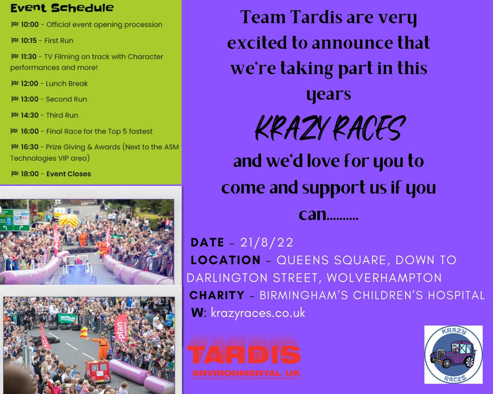 Support us in KRAZY RACES