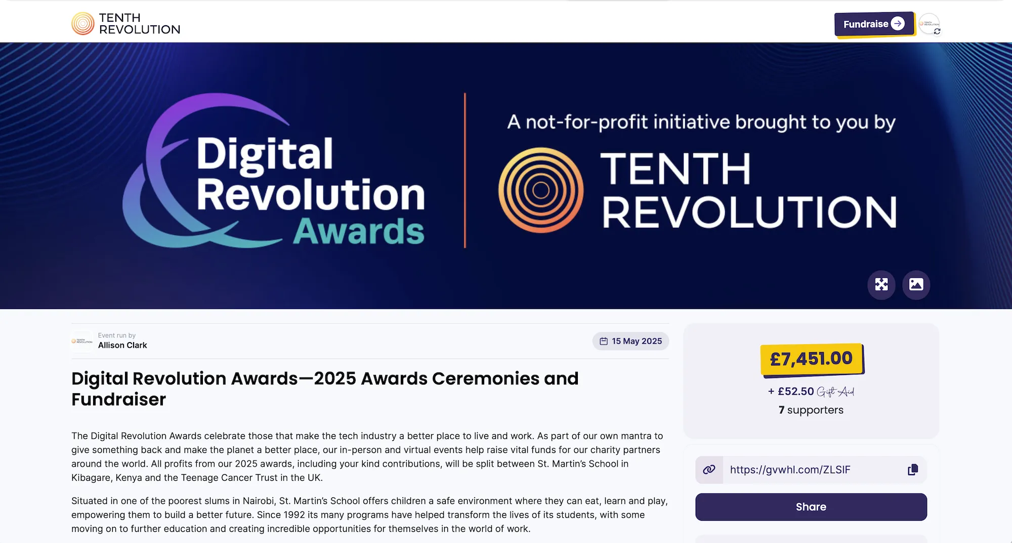 Example campaign page